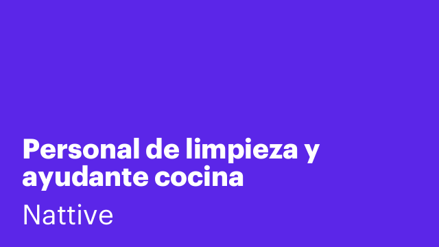Personal de limpieza y ayudante cocina