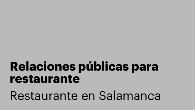 Relaciones públicas para restaurante