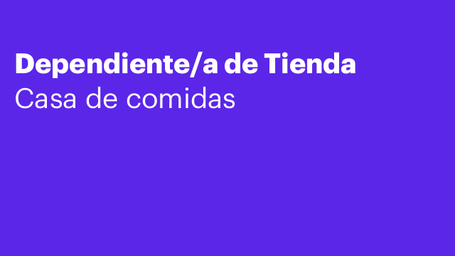 Dependiente/a de Tienda