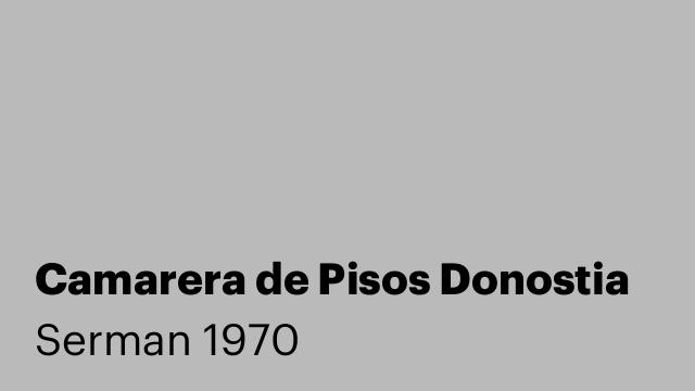 Camarera de Pisos Donostia