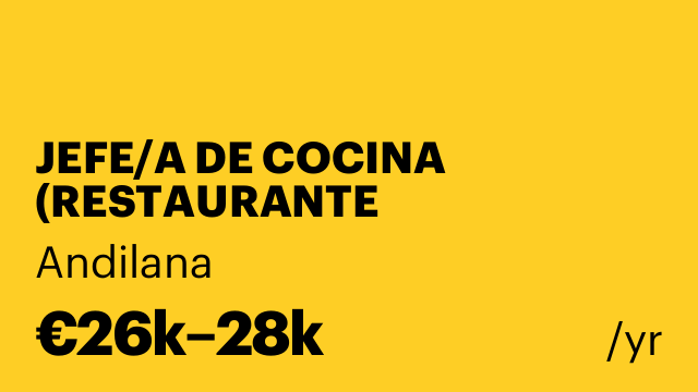 JEFE/A DE COCINA (RESTAURANTE MEDITERRANEO)