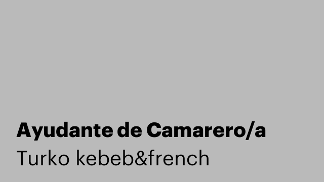 Ayudante de Camarero/a
