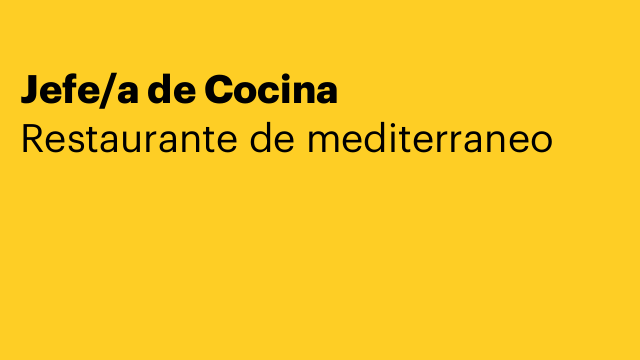 Jefe/a de Cocina