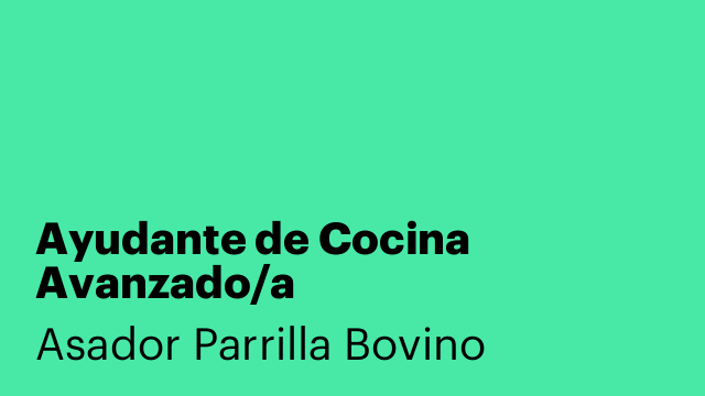 Ayudante de Cocina Avanzado/a