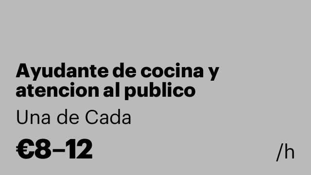 Ayudante de cocina y atencion al publico