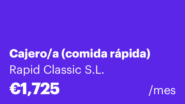 Cajero/a (comida rápida)