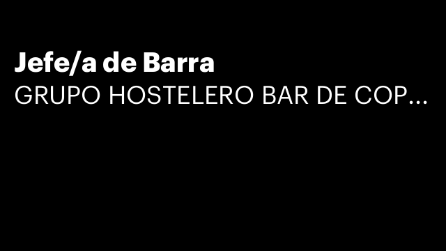 Jefe/a de Barra