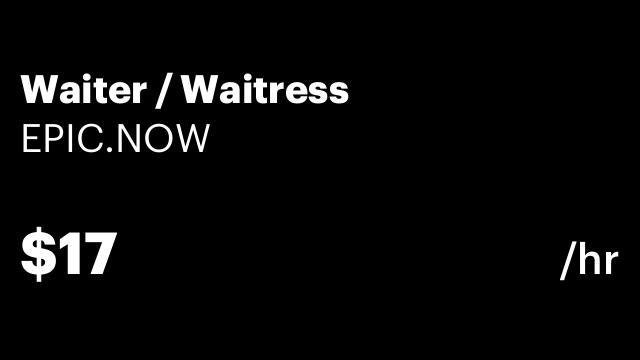 Waiter / Waitress