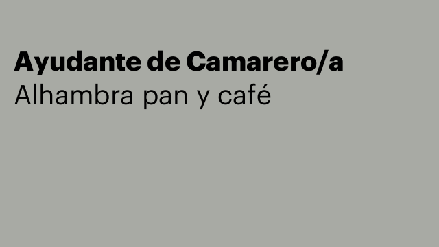 Ayudante de Camarero/a