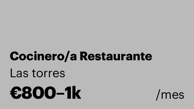 Cocinero/a Restaurante