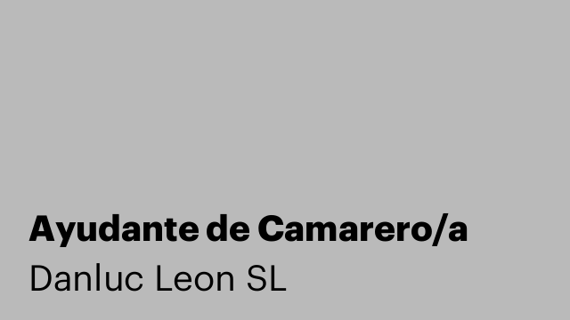 Ayudante de Camarero/a