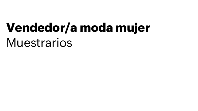 Vendedor/a moda mujer