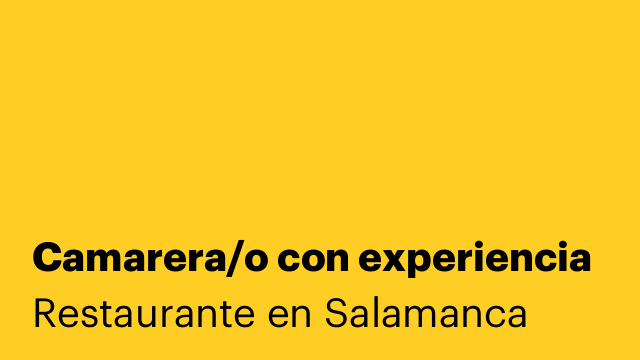 Camarera/o con experiencia