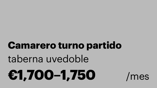 Camarero turno partido