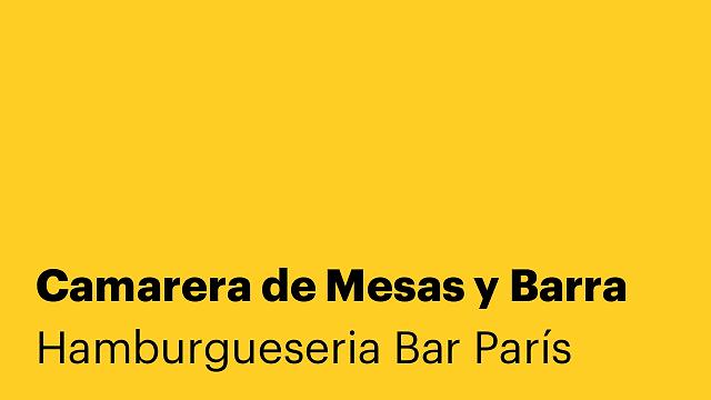 Camarera de Mesas y Barra