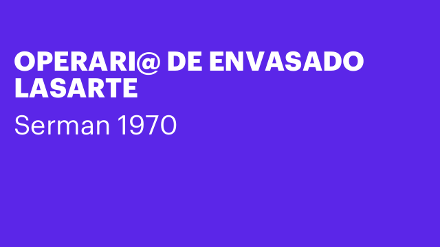 OPERARI@ DE ENVASADO LASARTE