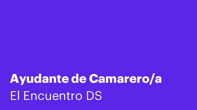 Ayudante de Camarero/a