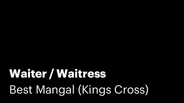 Waiter / Waitress