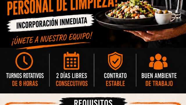 Buscamos camarer@s, cociner@ y ayudante de cocina