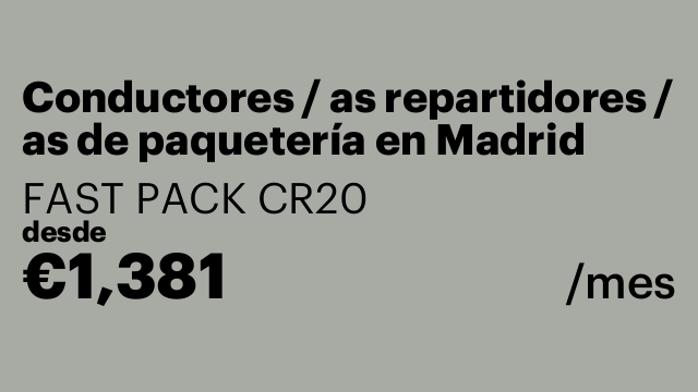 Conductores / as repartidores / as de paquetería en Madrid