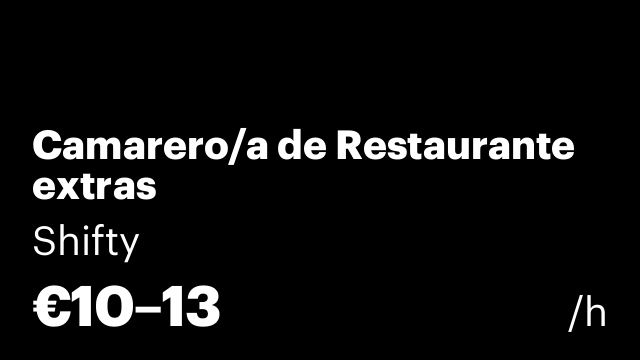 Camarero/a de Restaurante extras