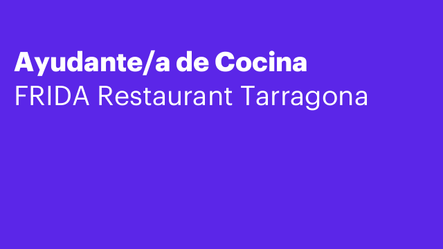Ayudante/a de Cocina
