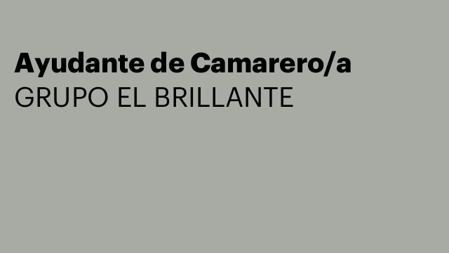 Ayudante de Camarero/a