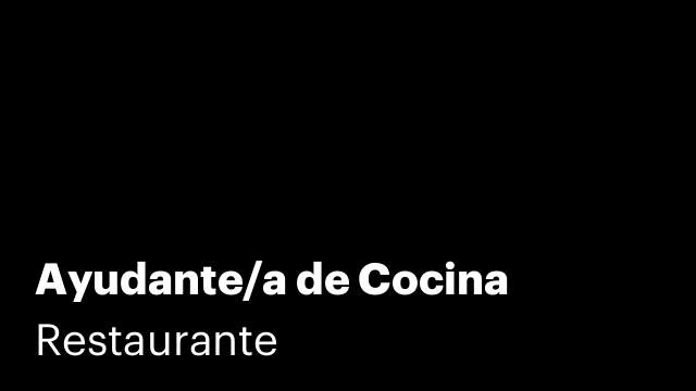 Ayudante/a de Cocina