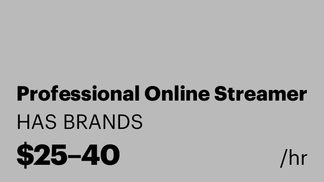 Professional Online Streamer