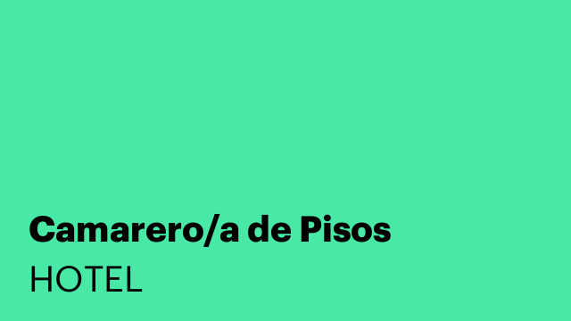 Camarero/a de Pisos