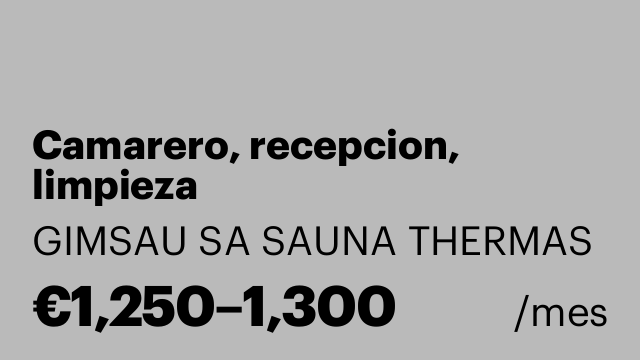Camarero, recepcion, limpieza
