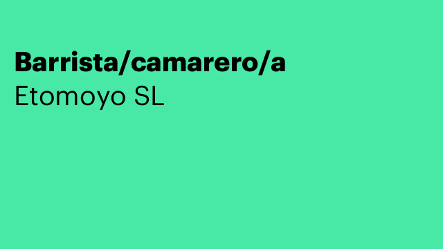 Barrista/camarero/a