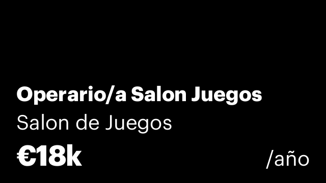 Operario/a Salon Juegos