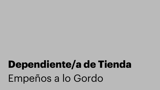 Dependiente/a de Tienda