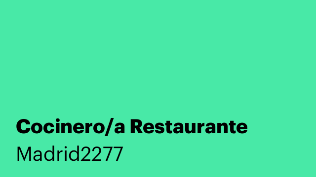 Cocinero/a Restaurante