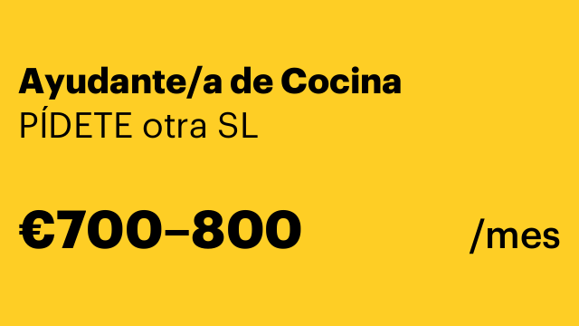 Ayudante/a de Cocina