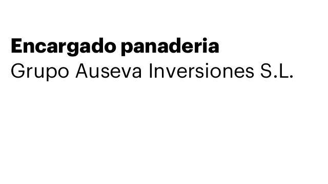 Encargado panaderia