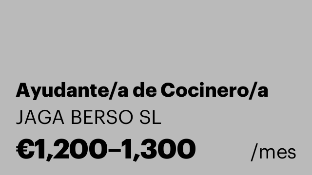 Ayudante/a de Cocinero/a