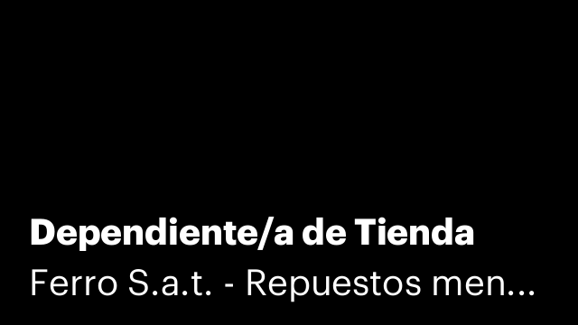 Dependiente/a de Tienda