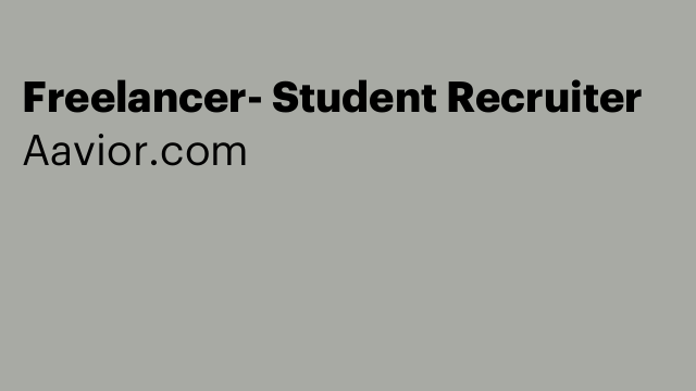 Freelancer- Student Recruiter