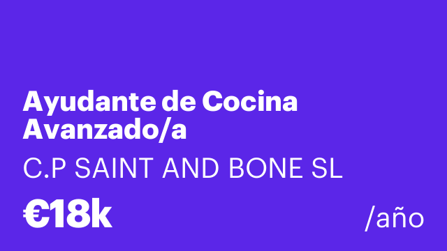 Ayudante de Cocina Avanzado/a