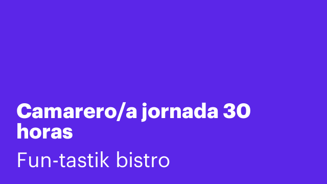 Camarero/a jornada 30 horas