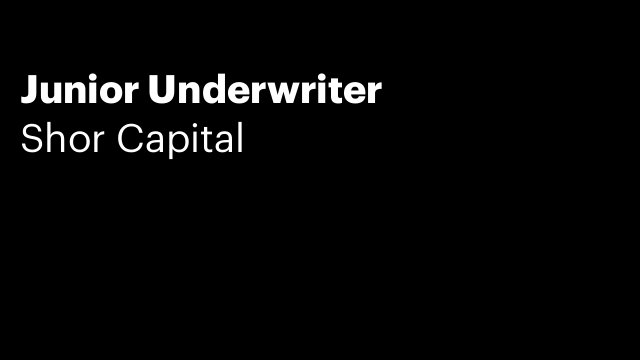 Junior Underwriter