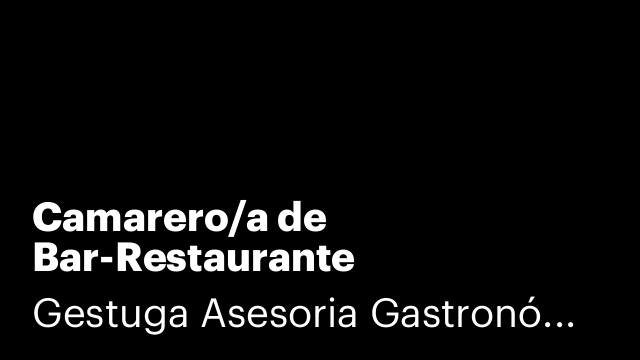 Camarero/a de Bar-Restaurante