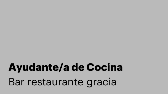 Ayudante/a de Cocina