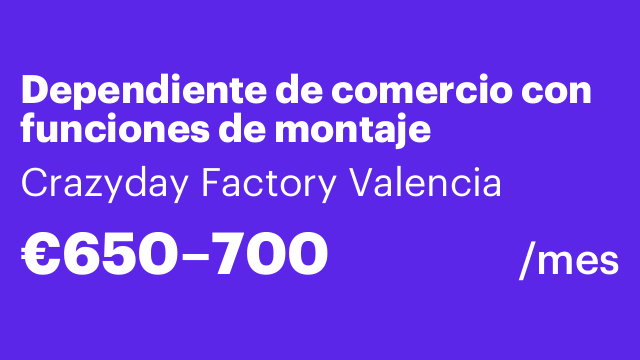 Dependiente de comercio con funciones de montaje
