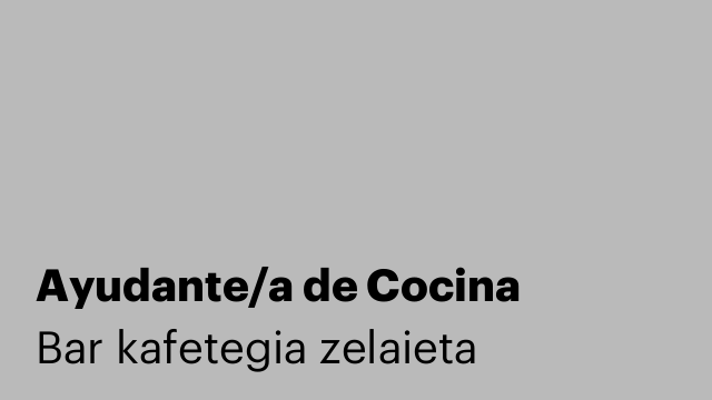 Ayudante/a de Cocina