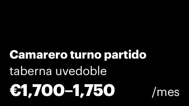Camarero turno partido