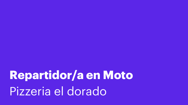 Repartidor/a en Moto