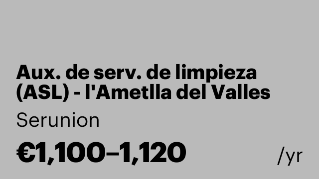 Aux. de serv. de limpieza (ASL) - l'Ametlla del Valles [SLMDC]